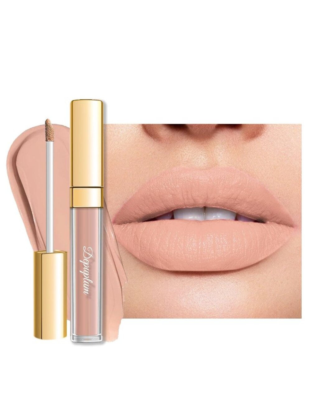 Women's DM25 Latte Nude Matte Liquid Lipstick Wear Waterproof Lip Stain